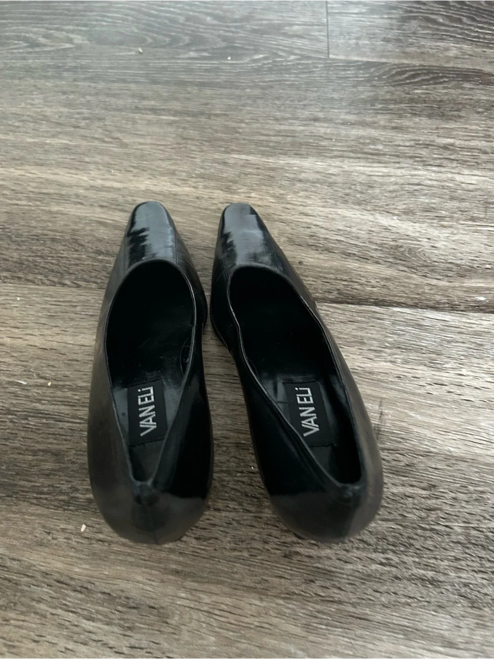 Vaneli Black Patent Leather Square-Toe Pumps